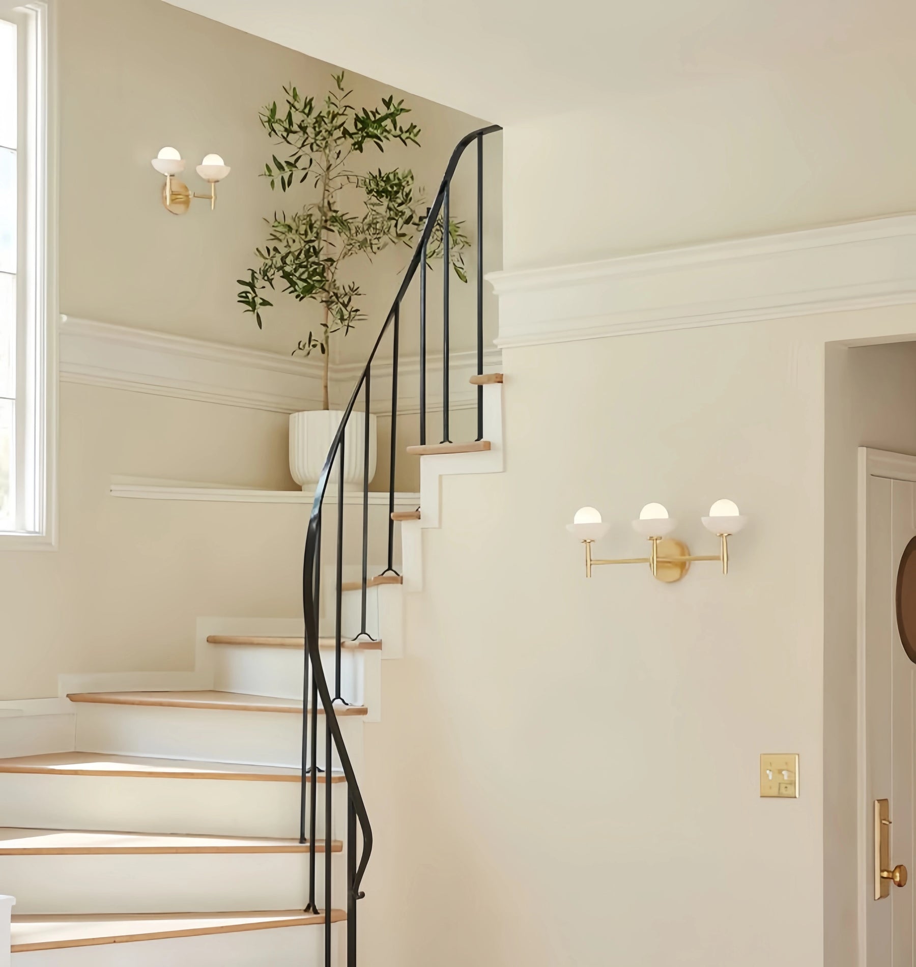 Alabaster Shade Greenwich Triple Wall Sconce