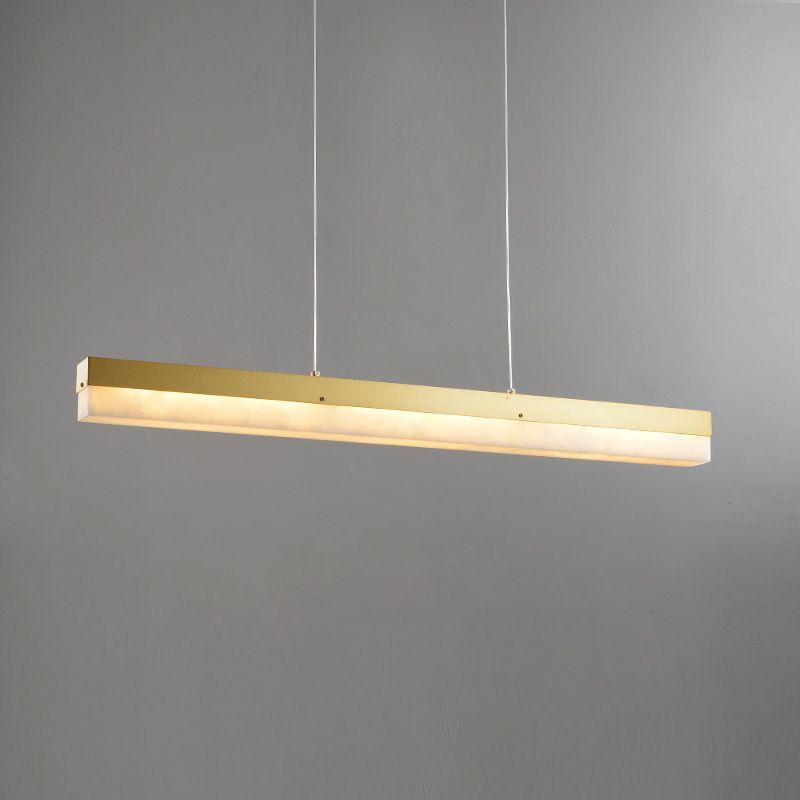 Alabaster Simple Linear Kitchen Island Chandelier 吊灯 rbrights 39.37"L*2.36"W*2.36"H Brass 
