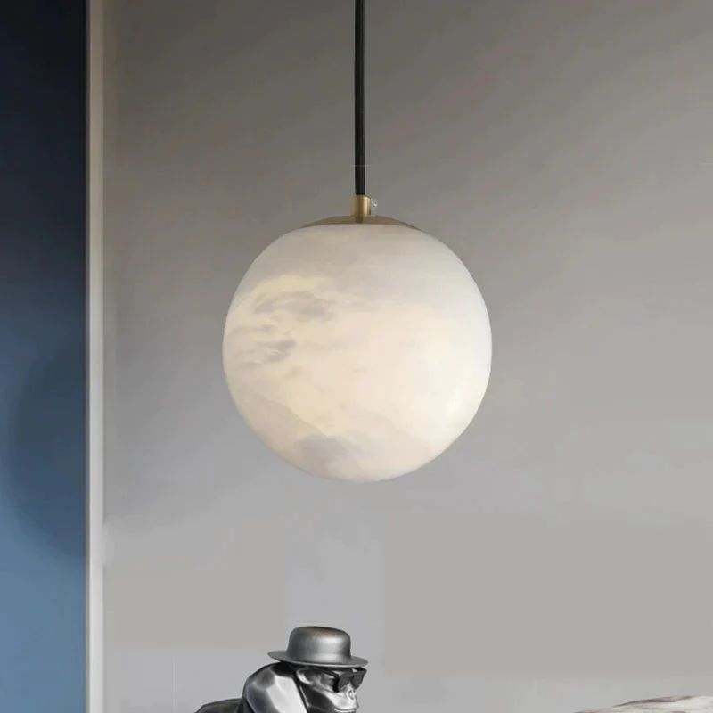 Alabaster Sphere Pendant Light, Modern Pendant Light