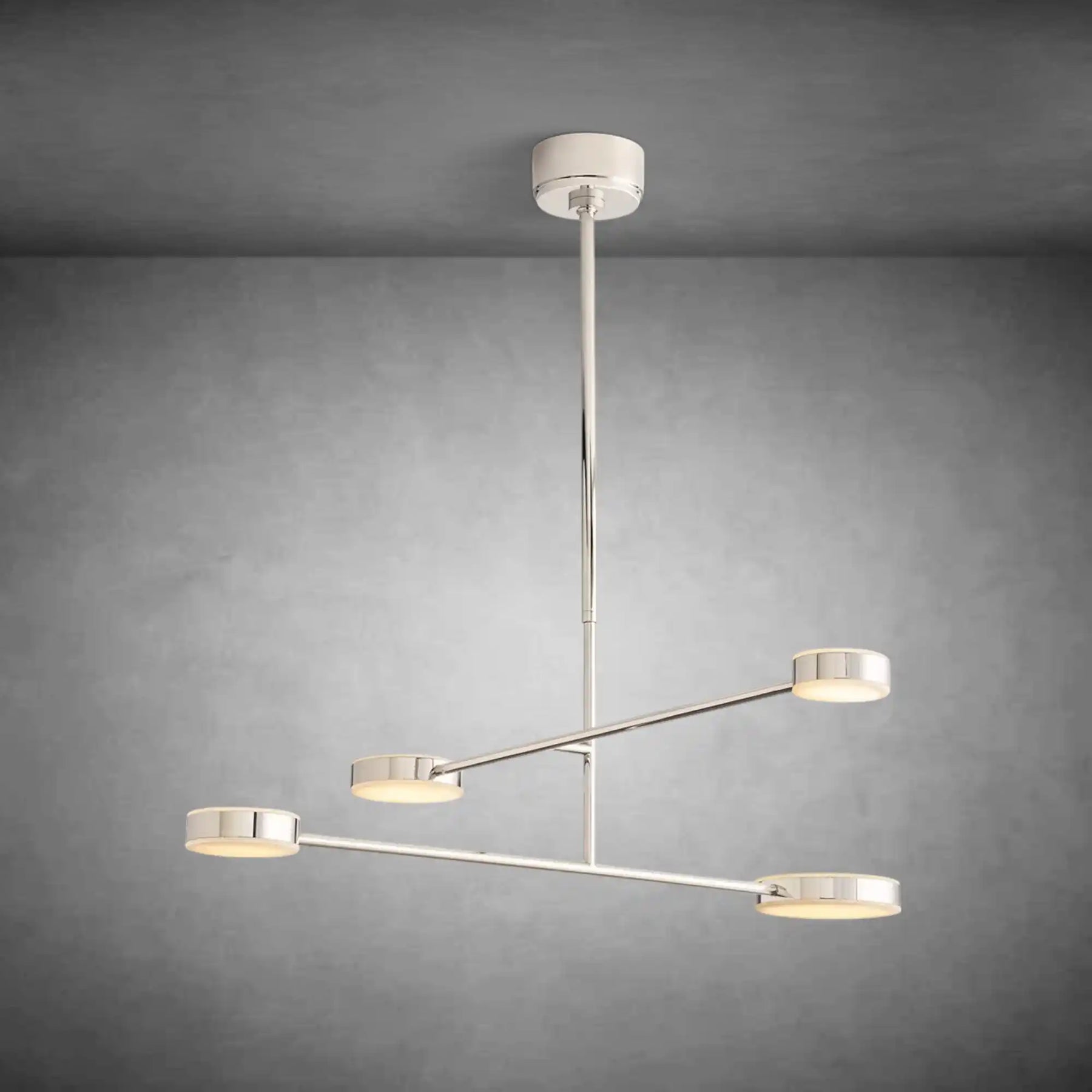 Chrome Alexander Mobile Chandelier 36" with reflective polished surface