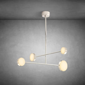 Shiny chrome mobile chandelier adding modern metallic detail