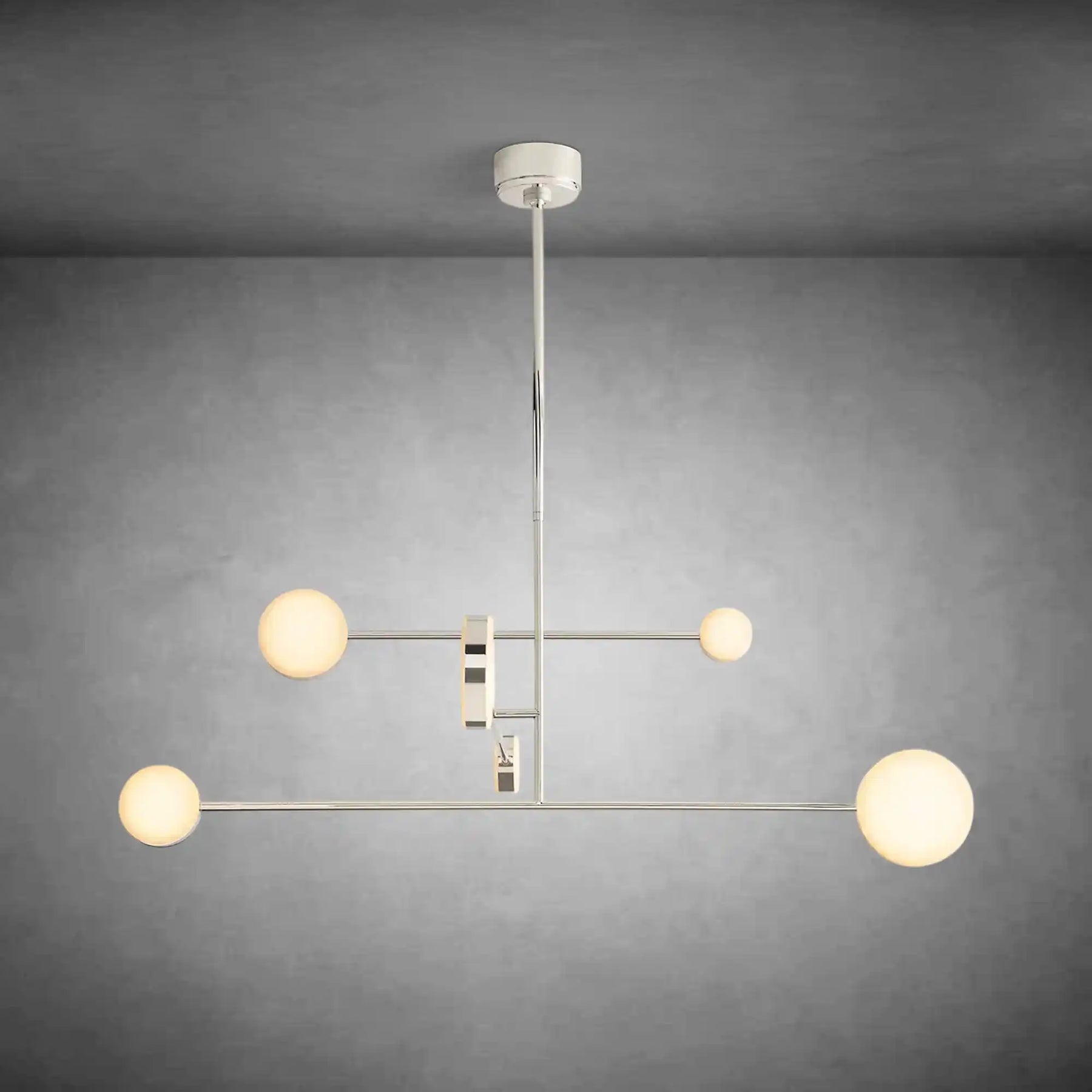 Nickel Alexander Mobile Chandelier 46" with polished metallic surface