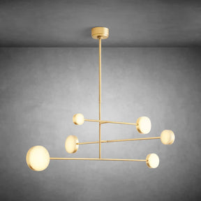 Sculptural brass Alexander Mobile Chandelier 46" with adjustable arms
