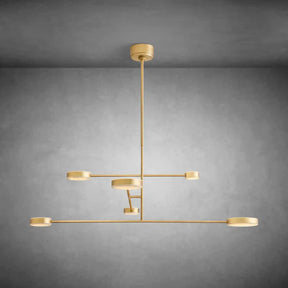Modern brass mobile chandelier in 46-inch size