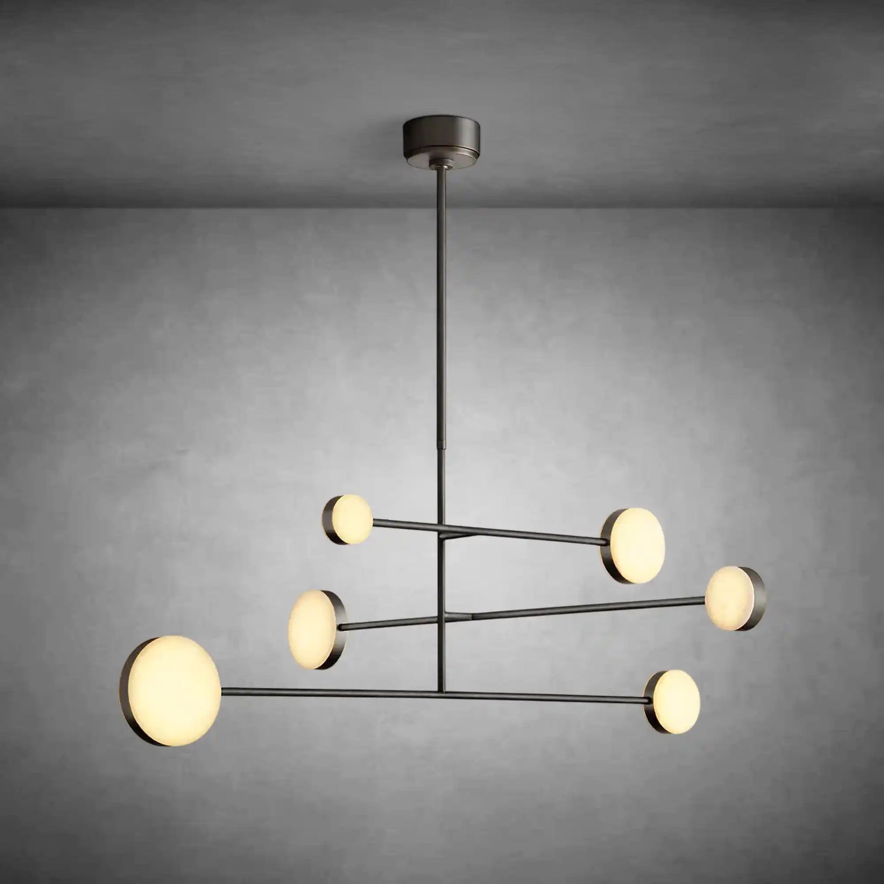 Bronze finish Alexander Mobile Chandelier 46" for contemporary interiors