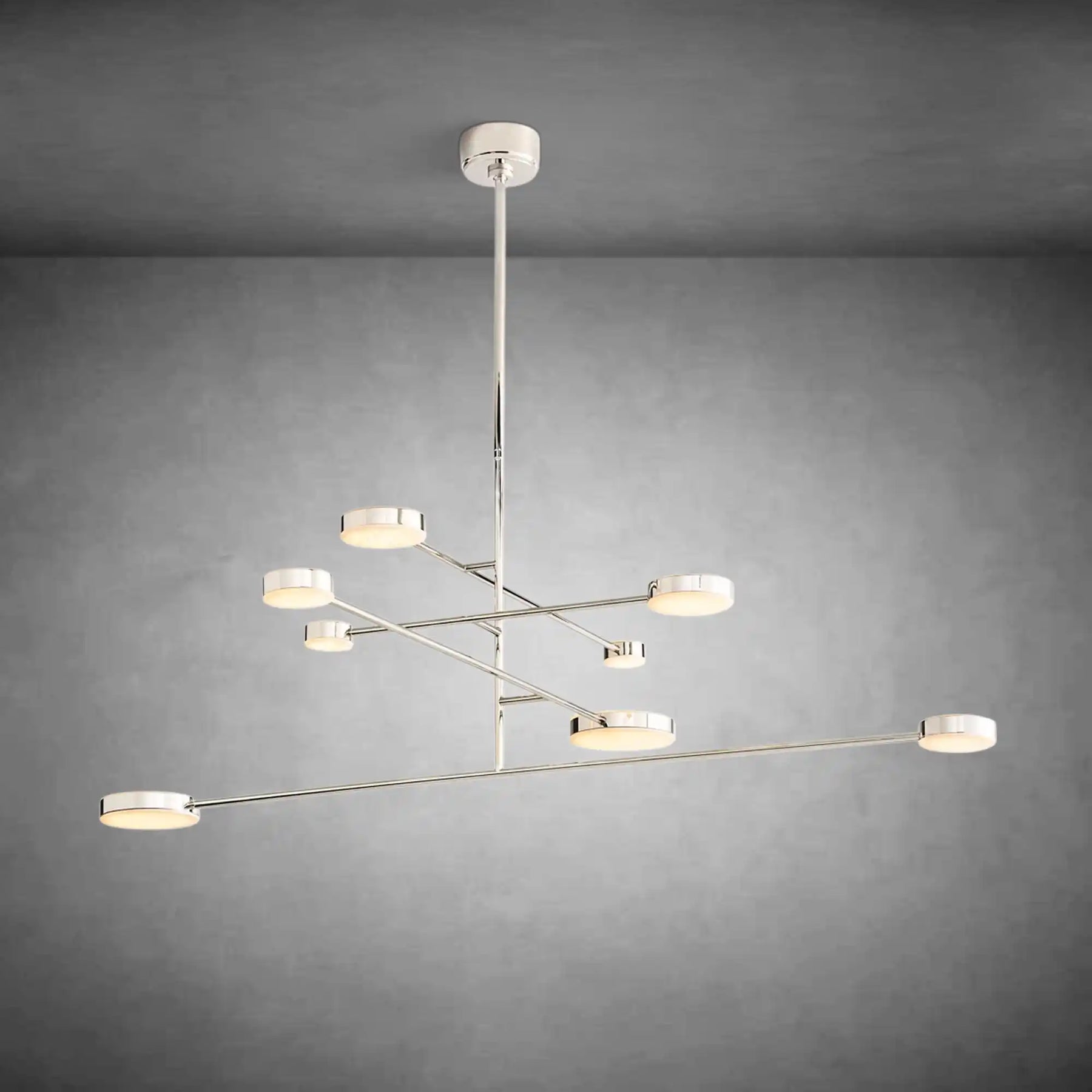 Alexande mobile chandelier 60 merlin lamps nickel