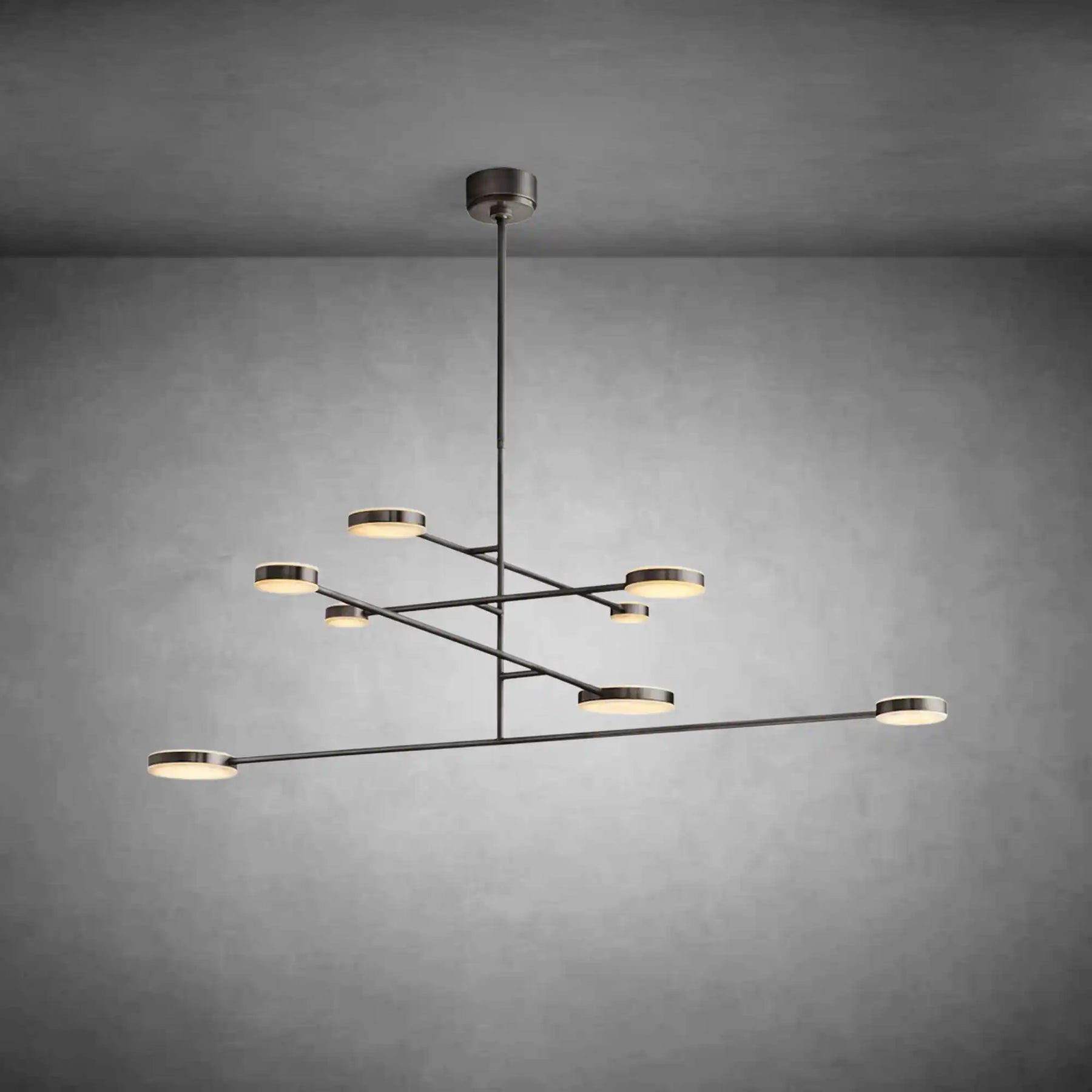 Black Alexander Mobile Chandelier 60" with matte finish