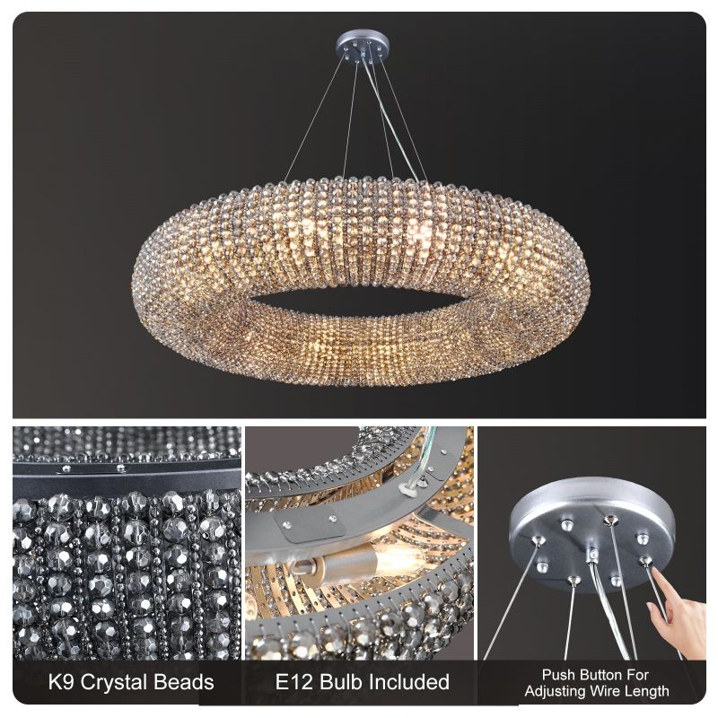 Alison Series Crystal Round LED Chandelier