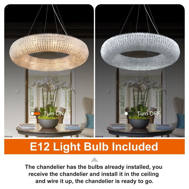 Alison Series Crystal Round LED Chandelier