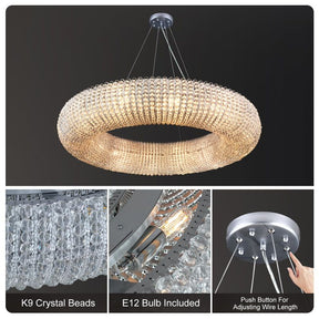 Alison Series Crystal Round LED Chandelier