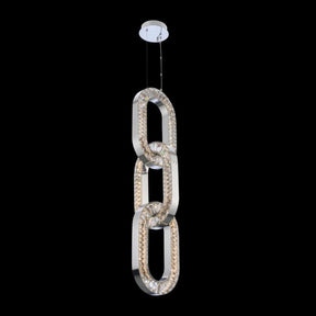 Luxury Crystal and Metal Chain Pendant Chandelier for High Ceilings with Modern Finish