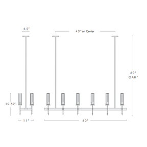 Alouett Glass Linear Chandelier