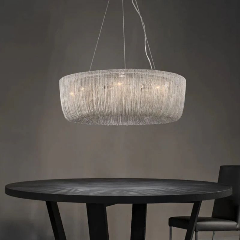 Aluminum Cadenas Chain Tassel Chandelier