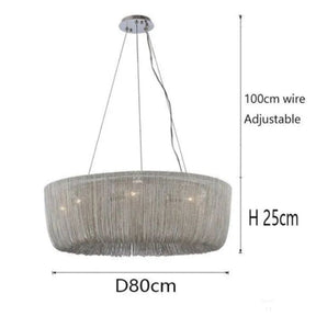Aluminum Cadenas Chain Tassel Chandelier