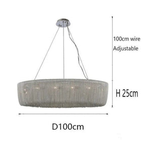 Aluminum Cadenas Chain Tassel Chandelier