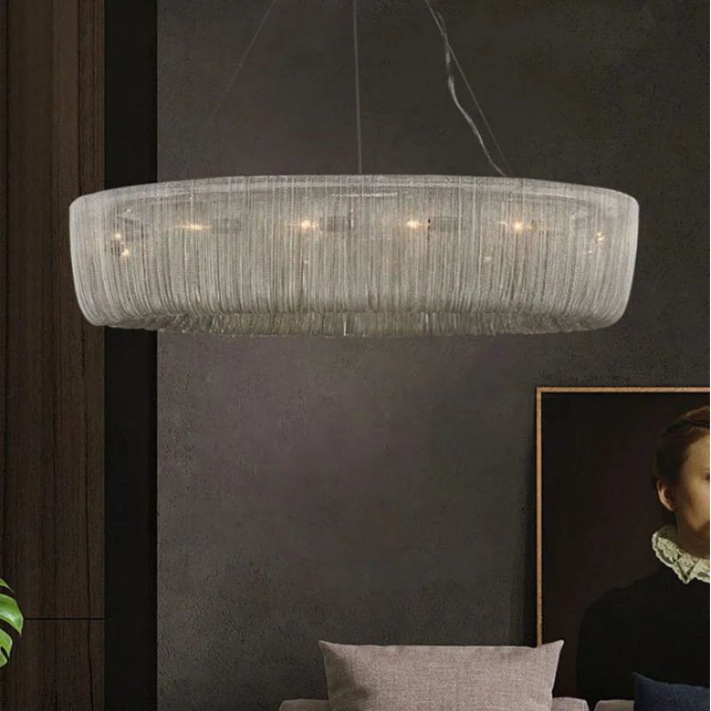 Aluminum Cadenas Chain Tassel Chandelier