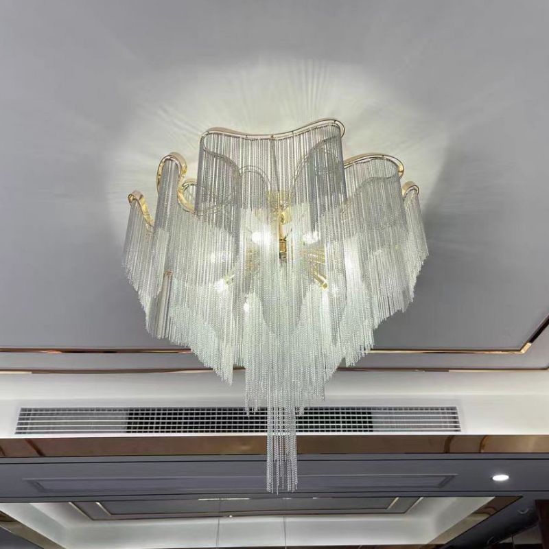 Aluminum Modern Chain Tassel Pendant