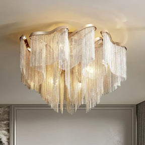 Aluminum Modern Chain Tassel Pendant