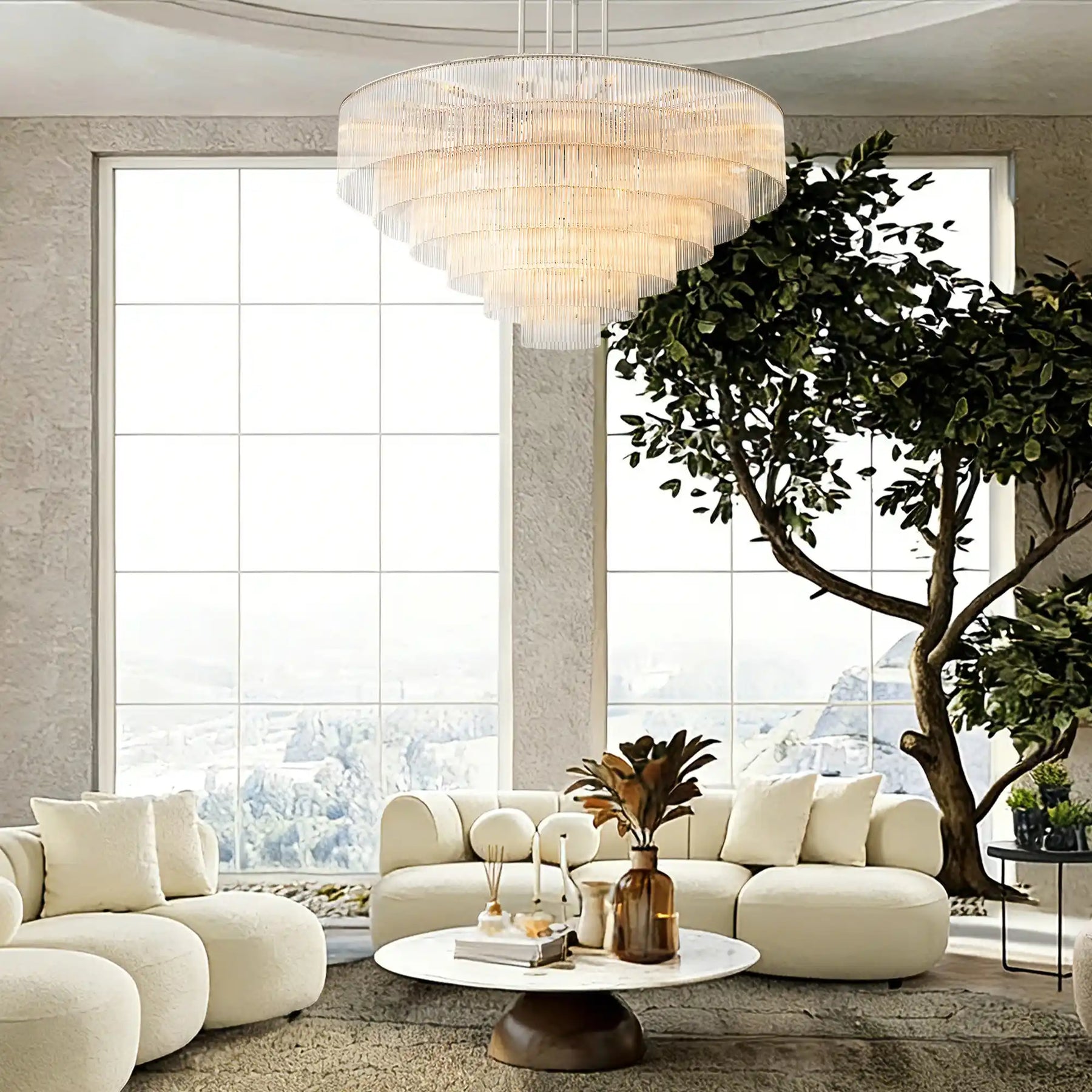 Amedio Round Chandelier 60"