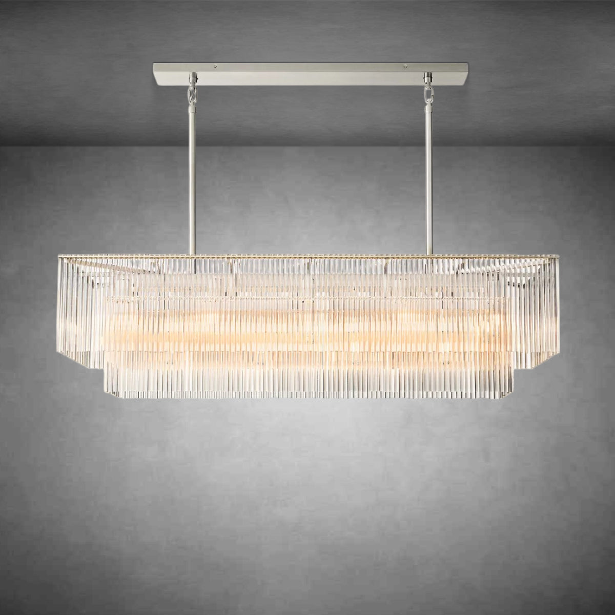 Amadeon Rectangular Chandelier 54" – Modern Linear Lighting for Dining Rooms
