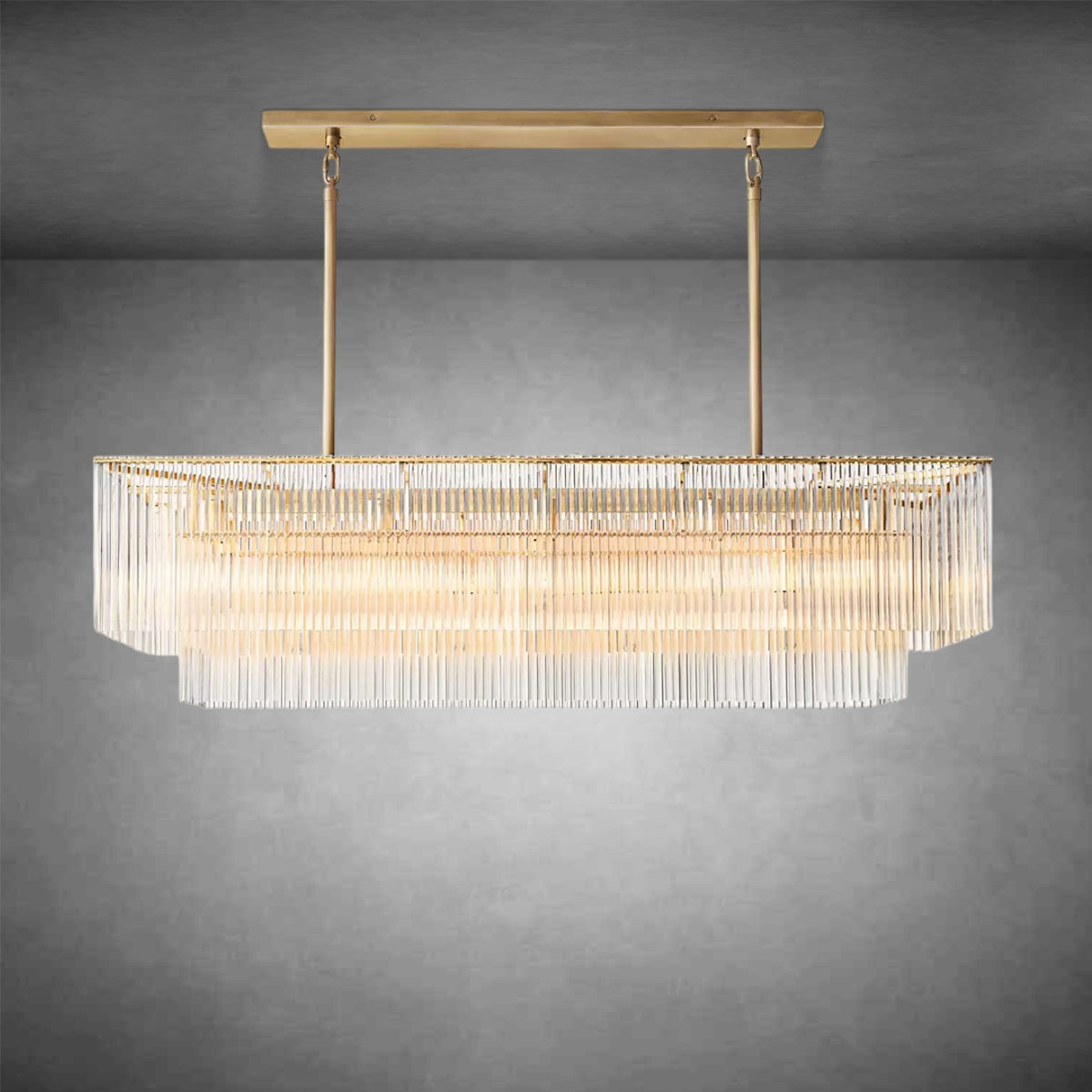 Amadeon Rectangular Chandelier 54" – Modern Linear Lighting for Dining Rooms