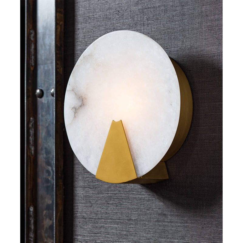 Amelia Alabaster Round Wall Sconce