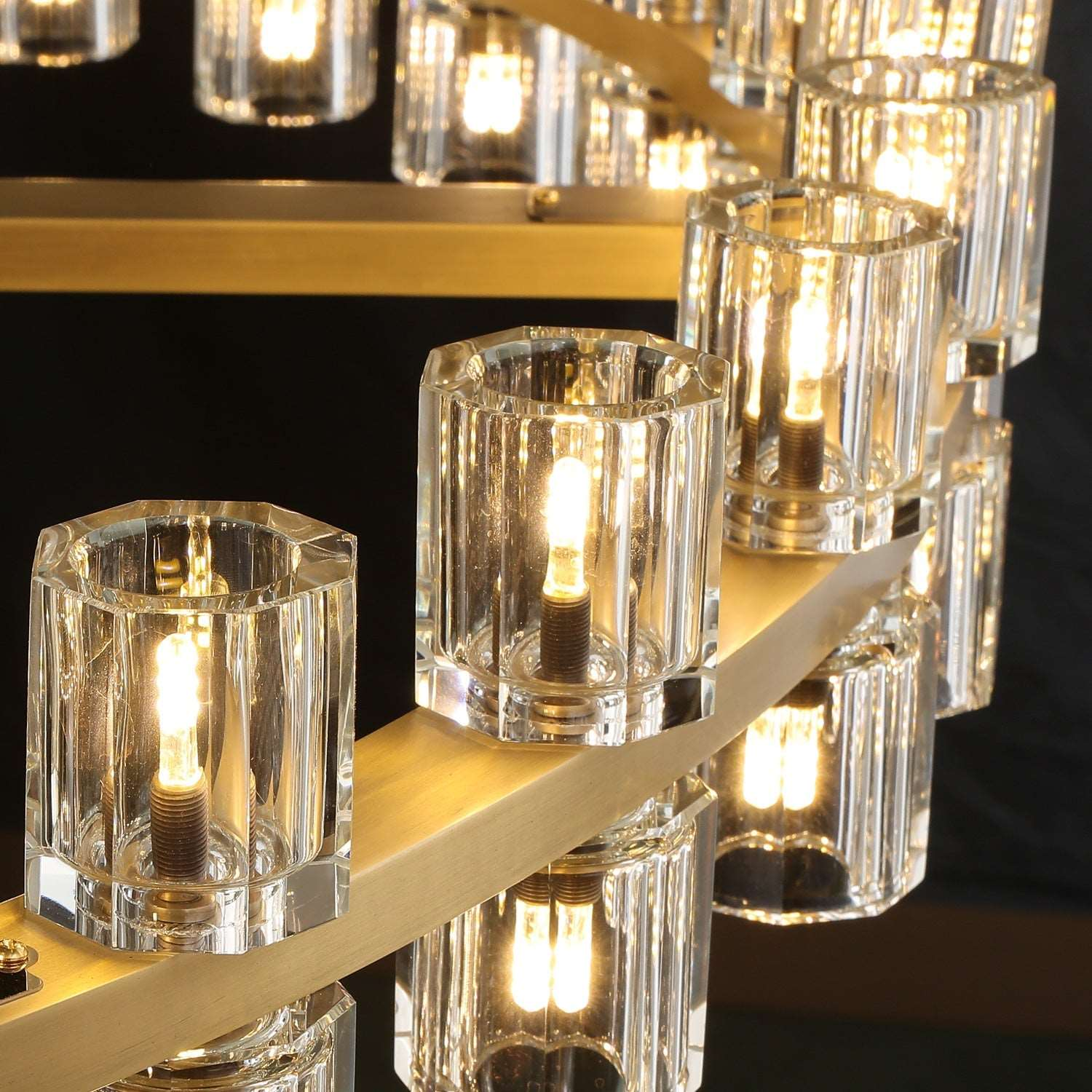 Anchon Crystal Cup Round Chandelier 60", Decoration Chandelier Modern for Living Room