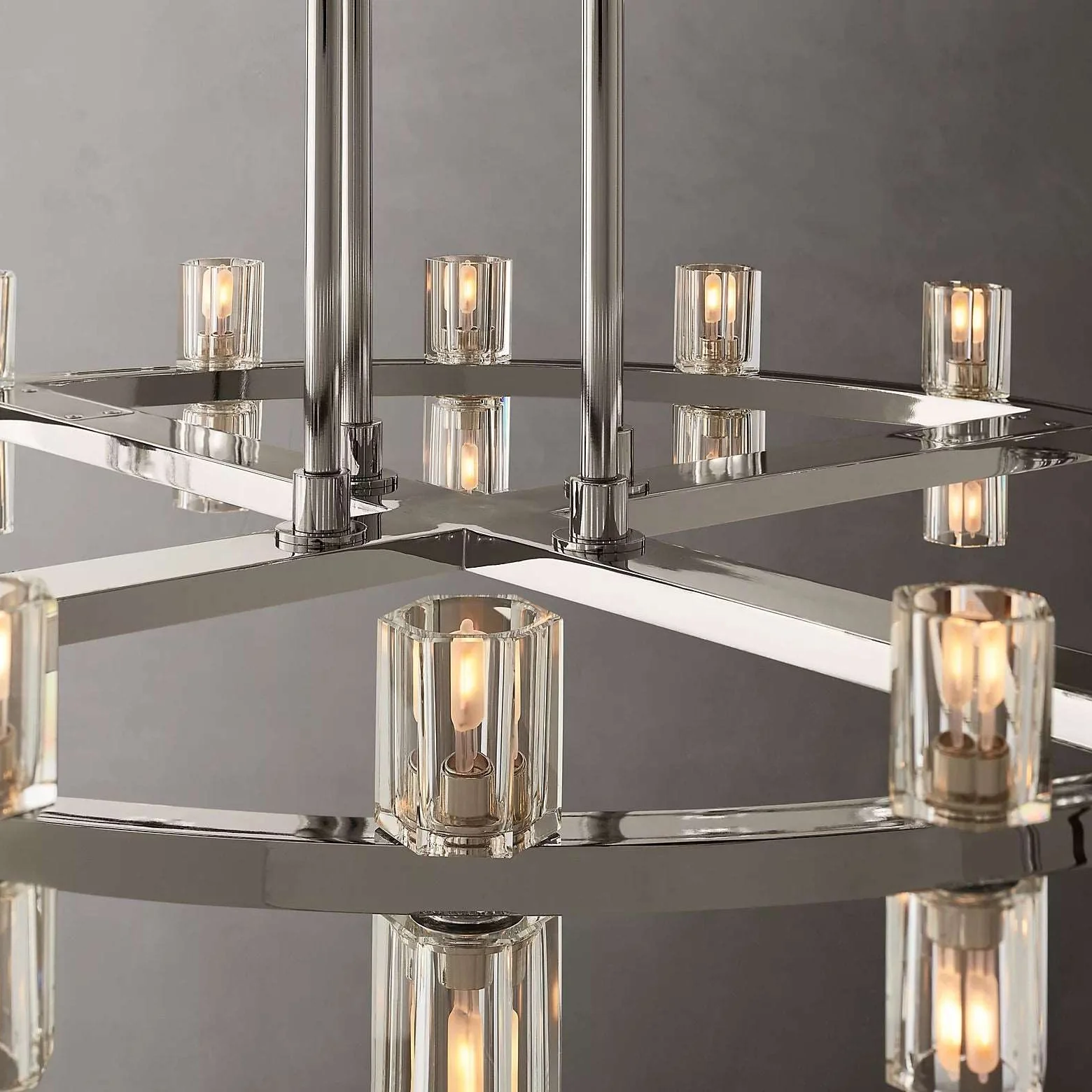 Anchon Crystal Cup Round Chandelier 60", Decoration Chandelier Modern for Living Room