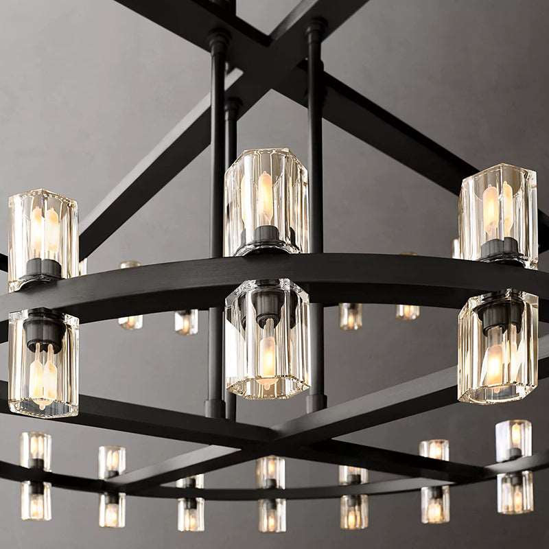Anchon Crystal Cup Round Chandelier 60", Decoration Chandelier Modern for Living Room