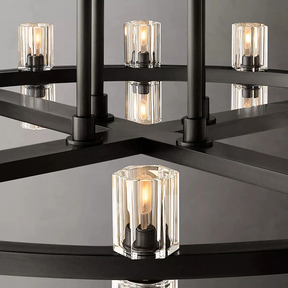 Anchon Crystal Cup Round Chandelier 60", Decoration Chandelier Modern for Living Room