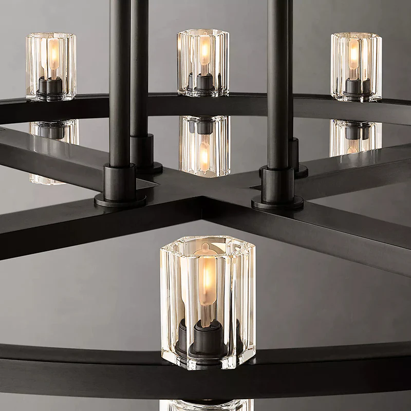 Anchon Crystal Cup Round Chandelier 60", Decoration Chandelier Modern for Living Room