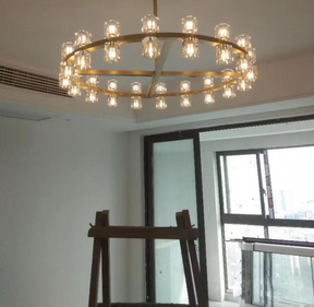 Anchon Crystal Cup Round Chandelier 60", Decoration Chandelier Modern for Living Room
