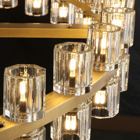 Anchon Crystal Shades Round Chandelier 48", Decorative Modern Chandeliers