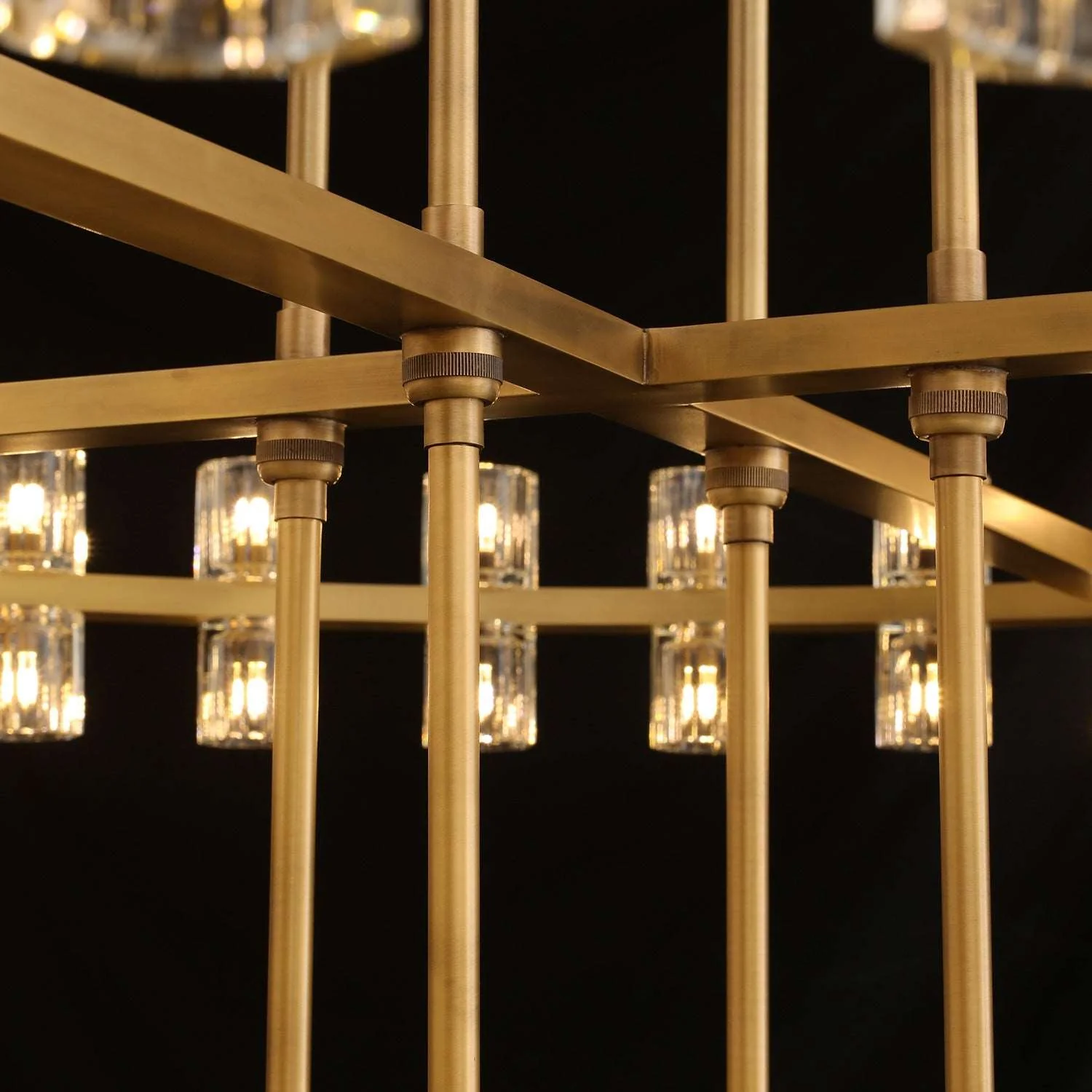 Anchon Crystal Shades Round Chandelier 48", Decorative Modern Chandeliers
