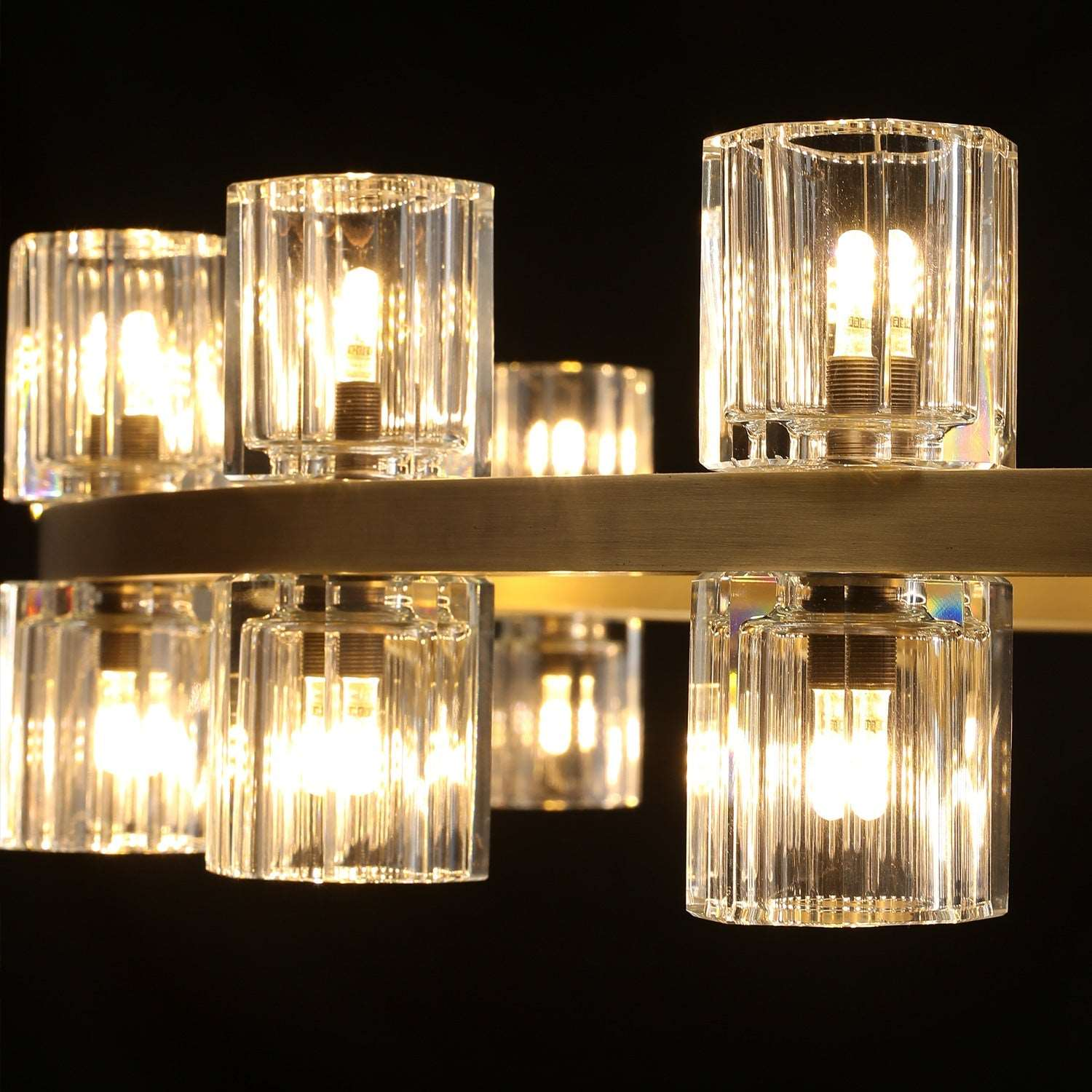 Anchon Crystal Shades Round Chandelier 48", Decorative Modern Chandeliers