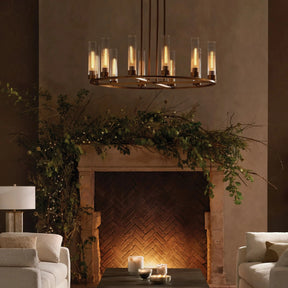 Andreas Round Glass Chandelier 30"W 40"W