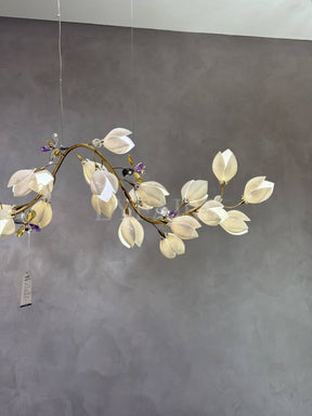 Art Design Creative Ceramic Magnolia Ring/Linear Chandelier for Bedroom/Living Room/Dining Room/Kitchen Island