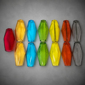 Chandelier Cascade Hand Blown Faceted Glass Artisan Murano Style