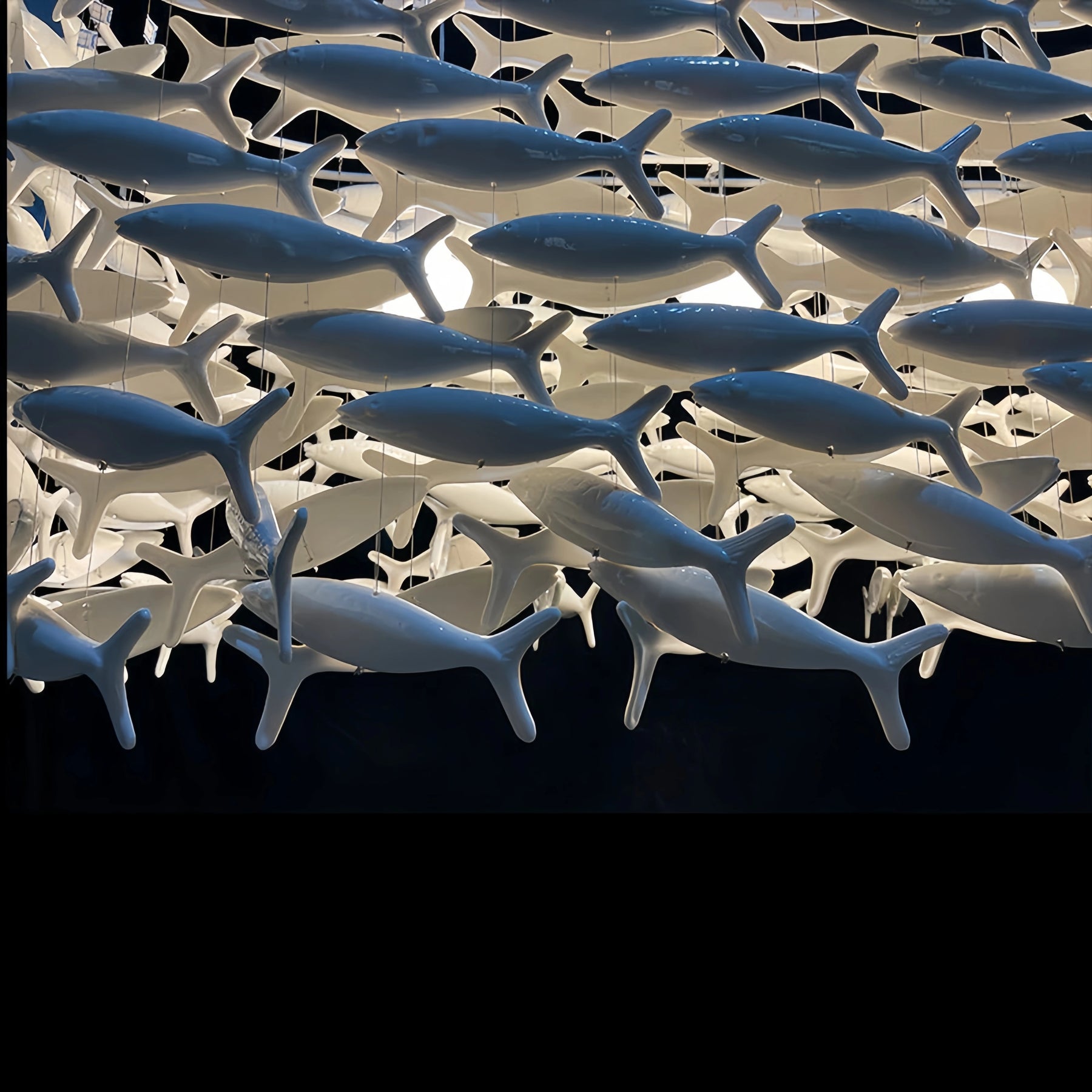 Artistic Porcelain Fish Chandelier – Unique Dining Room Lighting Fixture