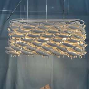 Artistic Porcelain Fish Chandelier – Unique Dining Room Lighting Fixture