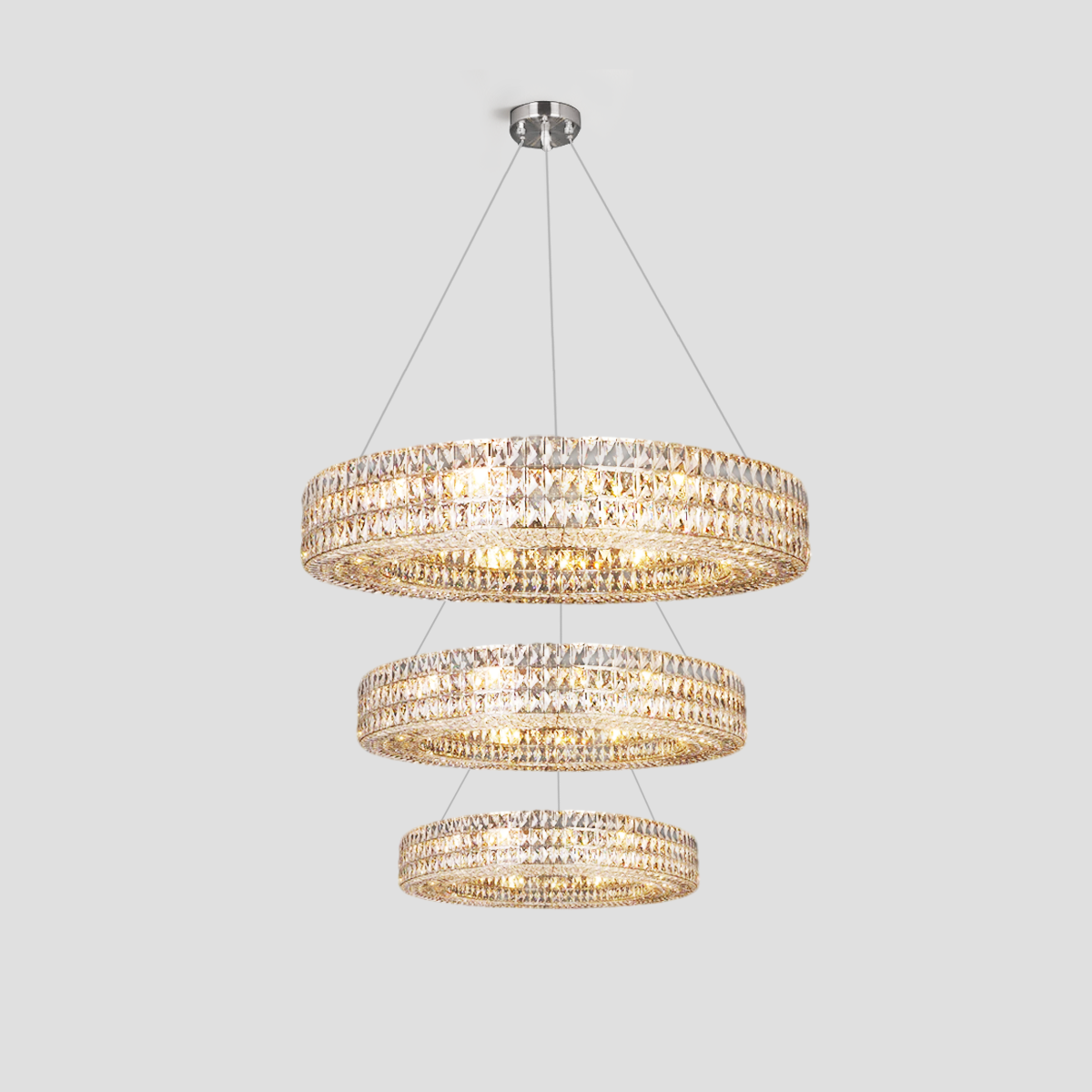 Aster Halo Crystal Multi-Tier Ring Chandelier