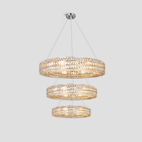 Aster Halo Crystal Multi-Tier Ring Chandelier