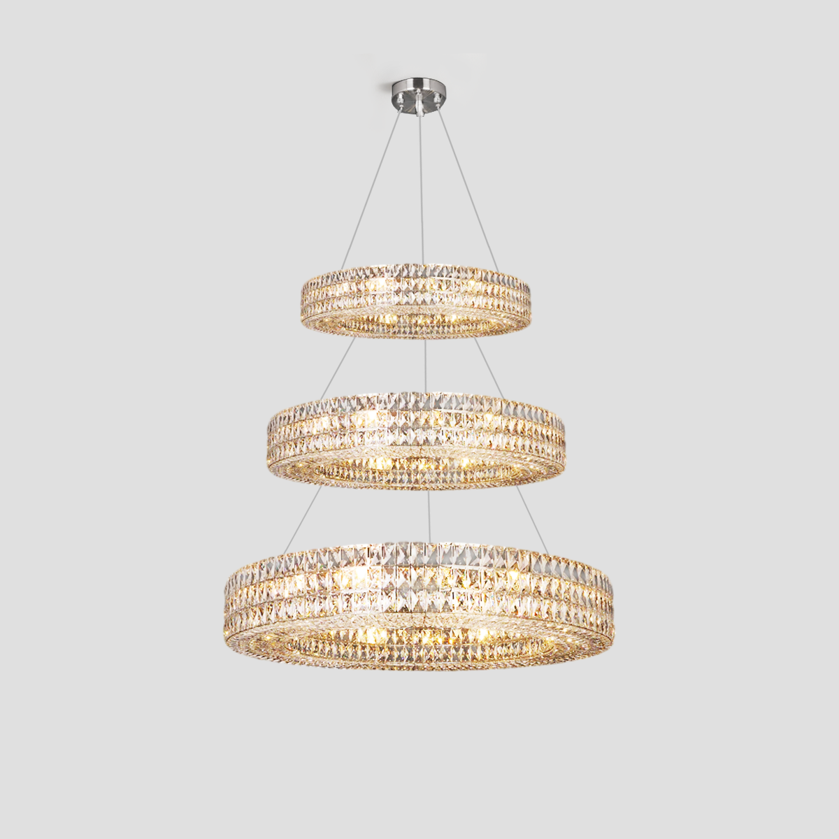 Aster Halo Crystal Multi-Tier Ring Chandelier