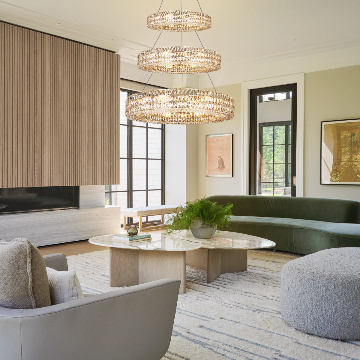 Aster Halo Crystal Multi-Tier Ring Chandelier