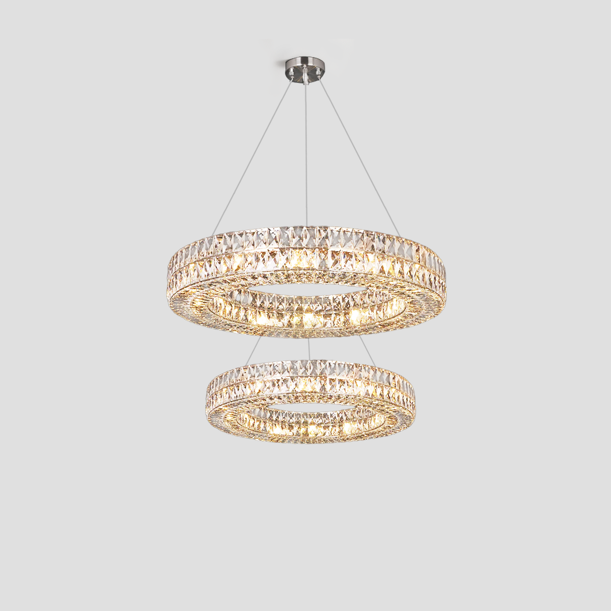Aster Halo Crystal Multi-Tier Ring Chandelier