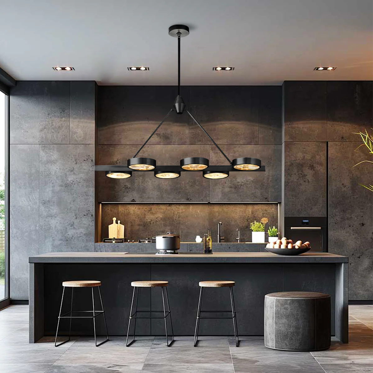 Aster Linear Brass Chandelier