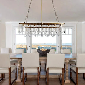Aubrey Oval Crystal Ball 7 Light Chandelier