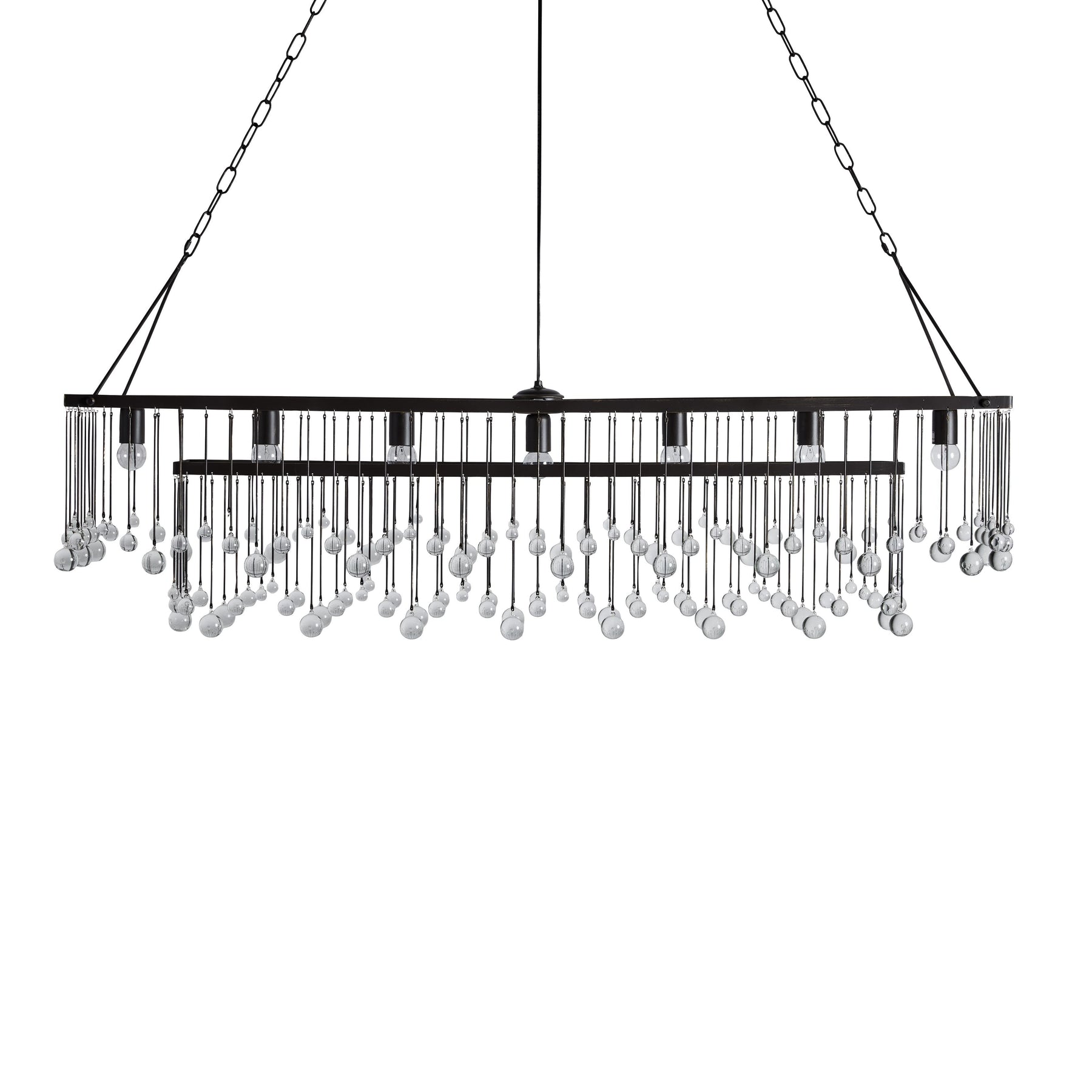 Aubrey Crystal Ball Rectangular Chandelier 47'' 60''