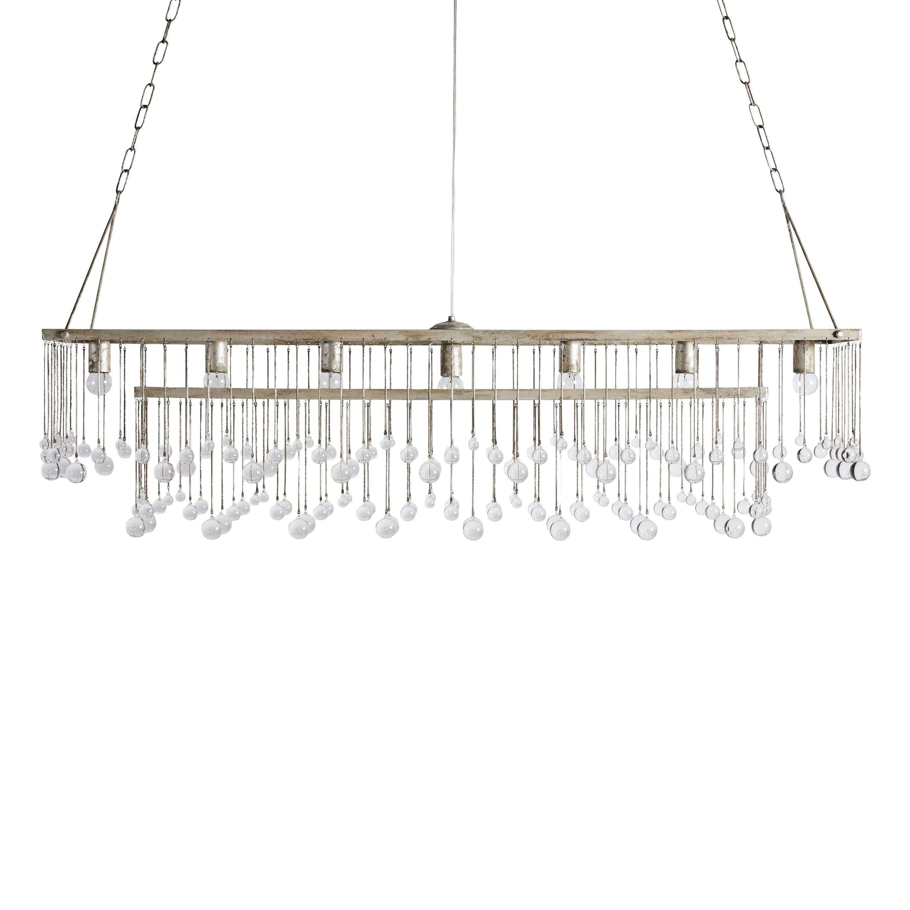 Aubrey Crystal Ball Rectangular Chandelier 47'' 60''