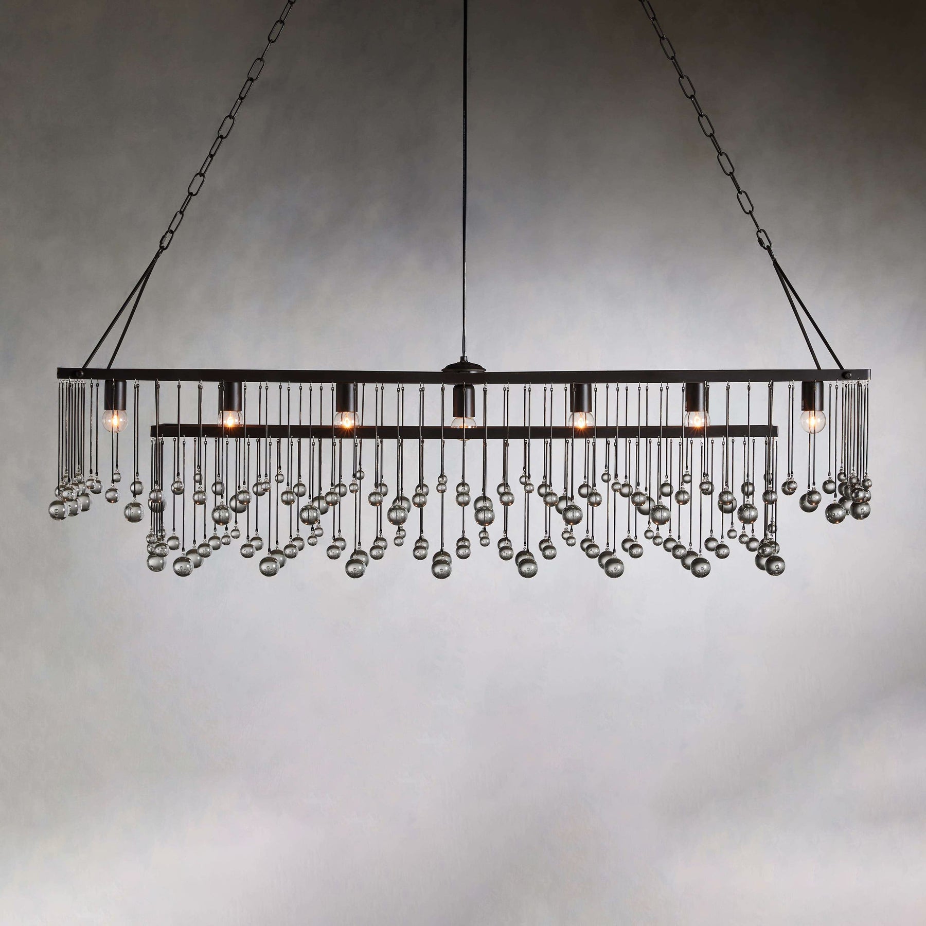 Aubrey Crystal Ball Rectangular Chandelier 47'' 60''